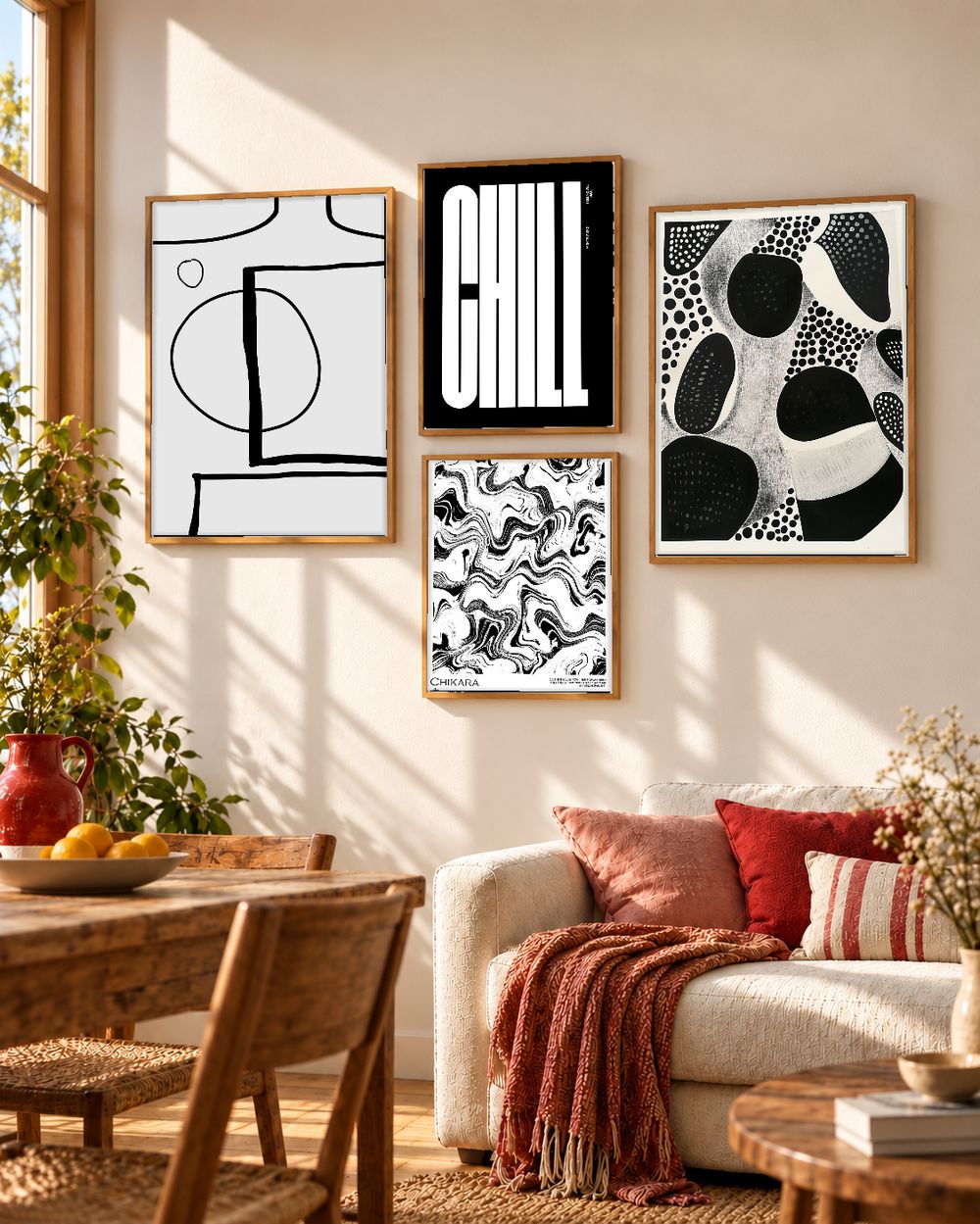 Set de 4 cuadros decorativos que combinan