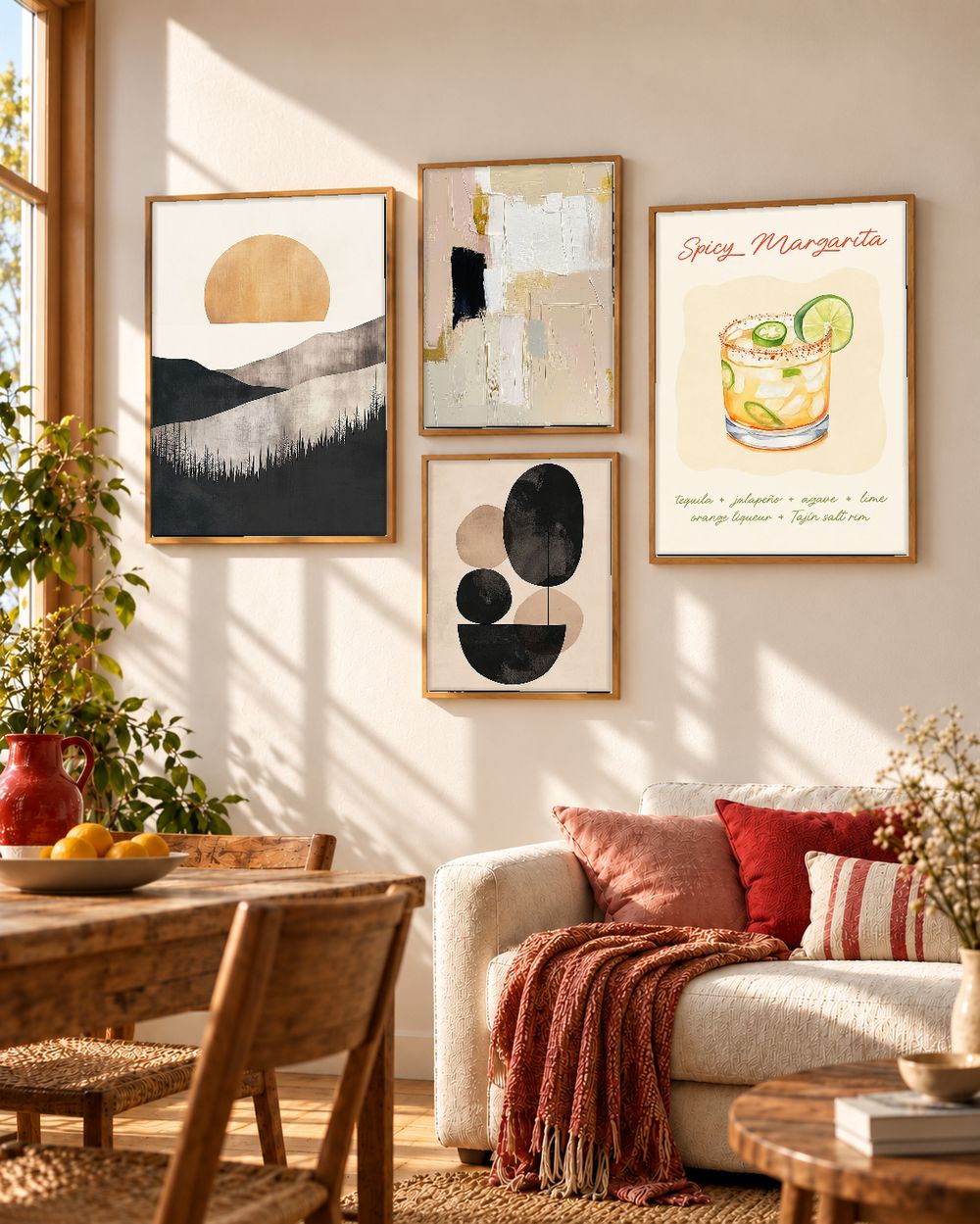Set de 4 cuadros decorativos que combinan