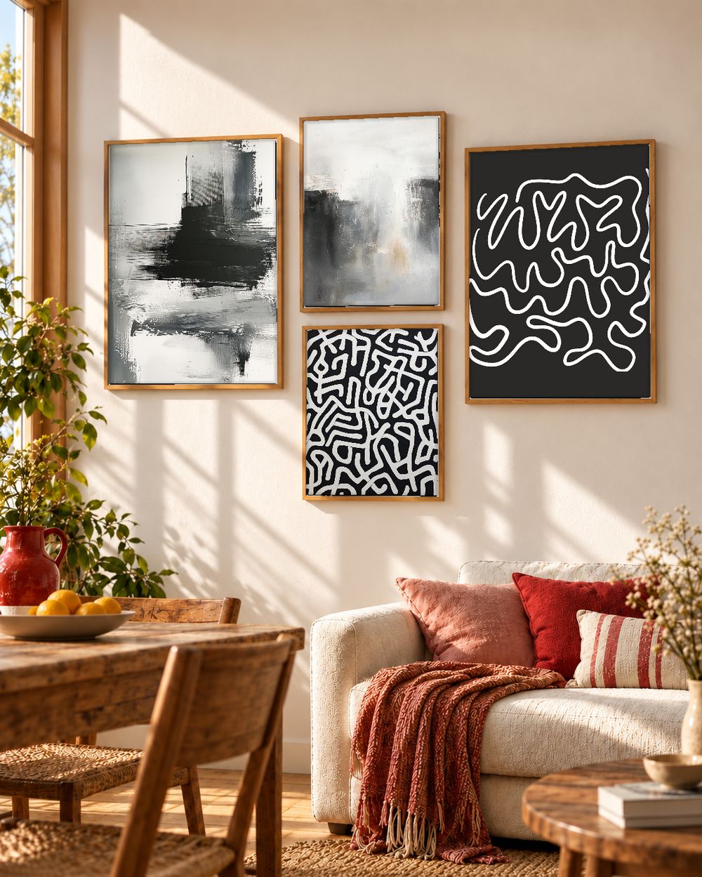 Set de 4 cuadros decorativos que combinan