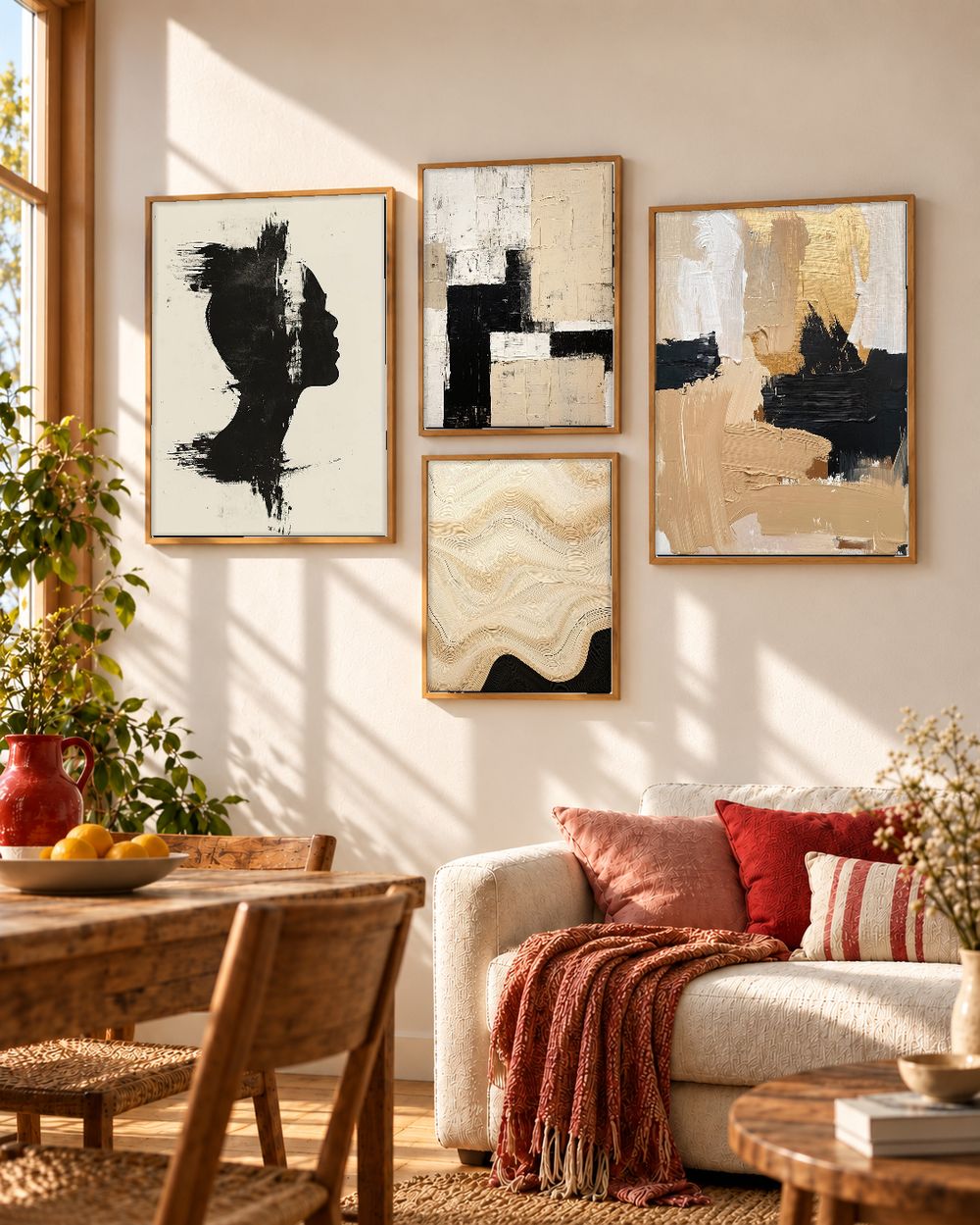 Set de 4 cuadros decorativos que combinan