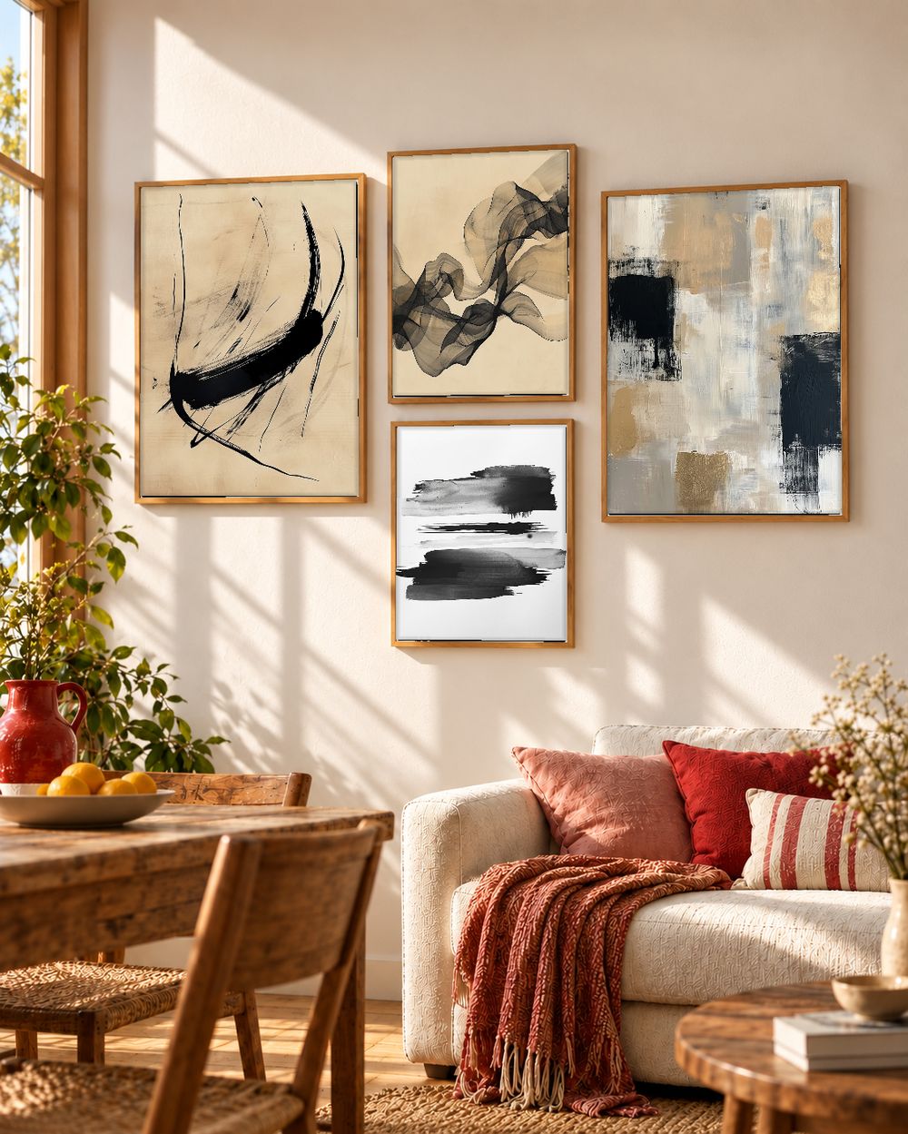 Set de 4 cuadros decorativos que combinan