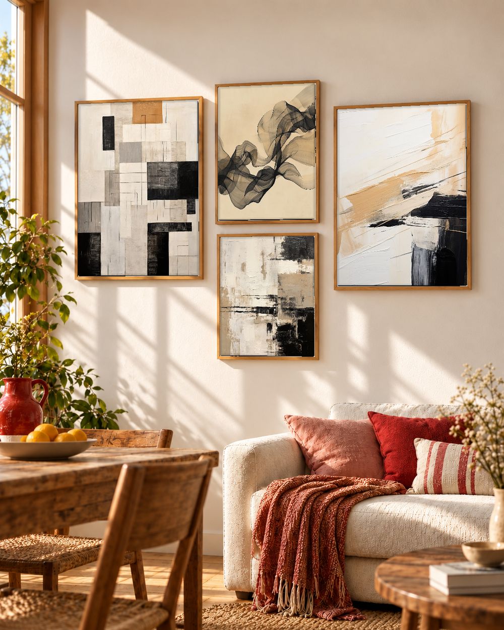 Set de 4 cuadros decorativos que combinan