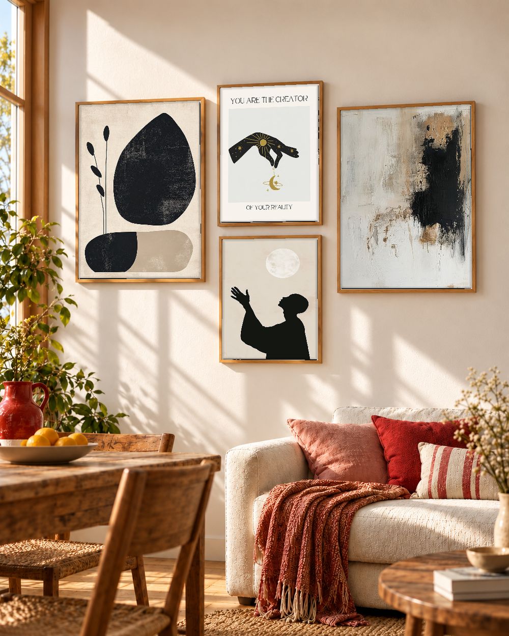 Set de 4 cuadros decorativos que combinan