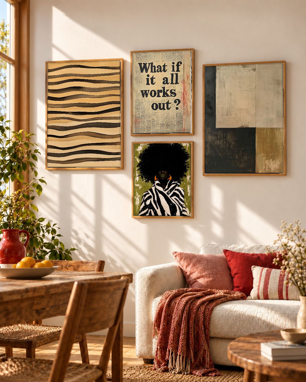 Set de 4 cuadros decorativos que combinan