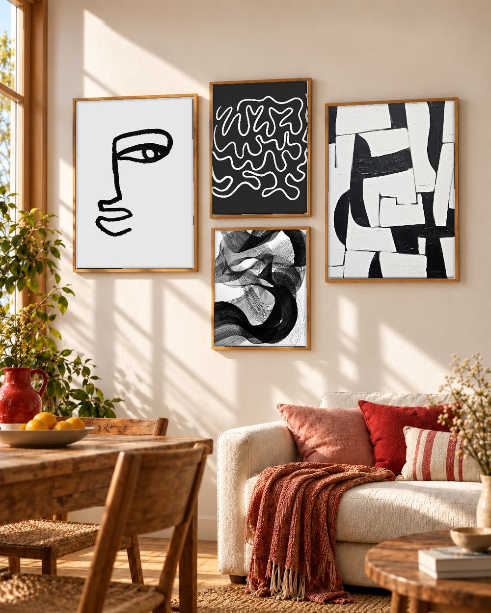 Set de 4 cuadros decorativos que combinan