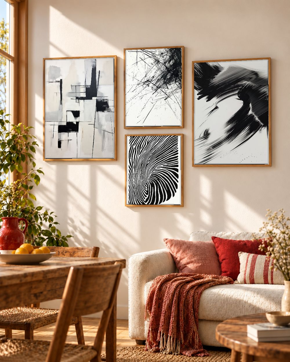 Set de 4 cuadros decorativos que combinan