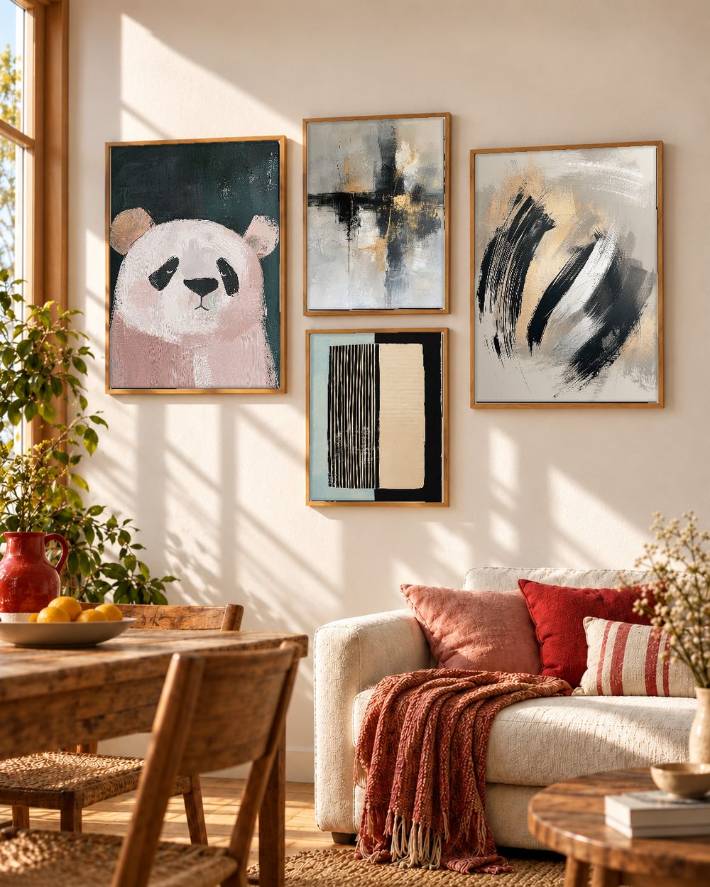 Set de 4 cuadros decorativos que combinan