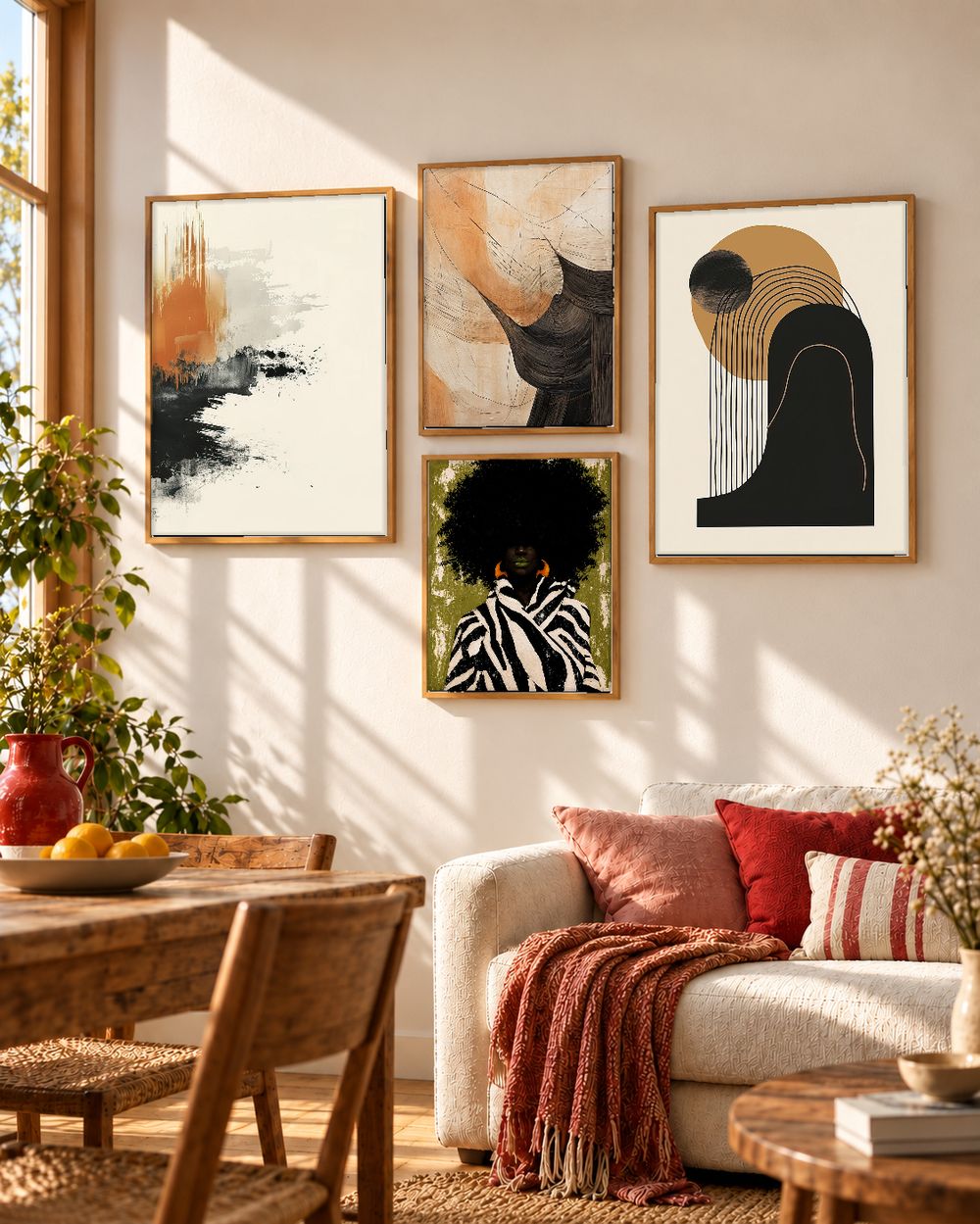 Set de 4 cuadros decorativos que combinan