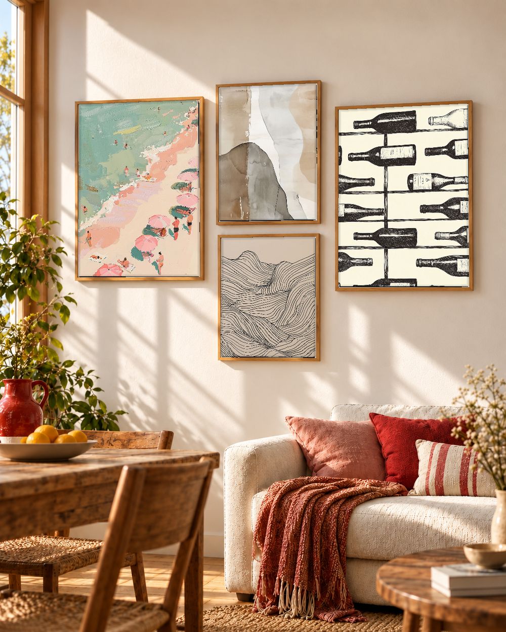Set de 4 cuadros decorativos que combinan