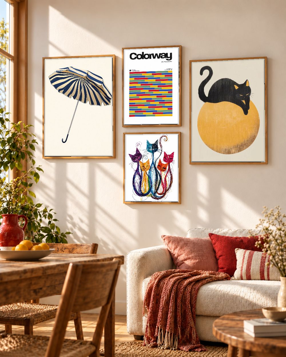 Set de 4 cuadros decorativos que combinan