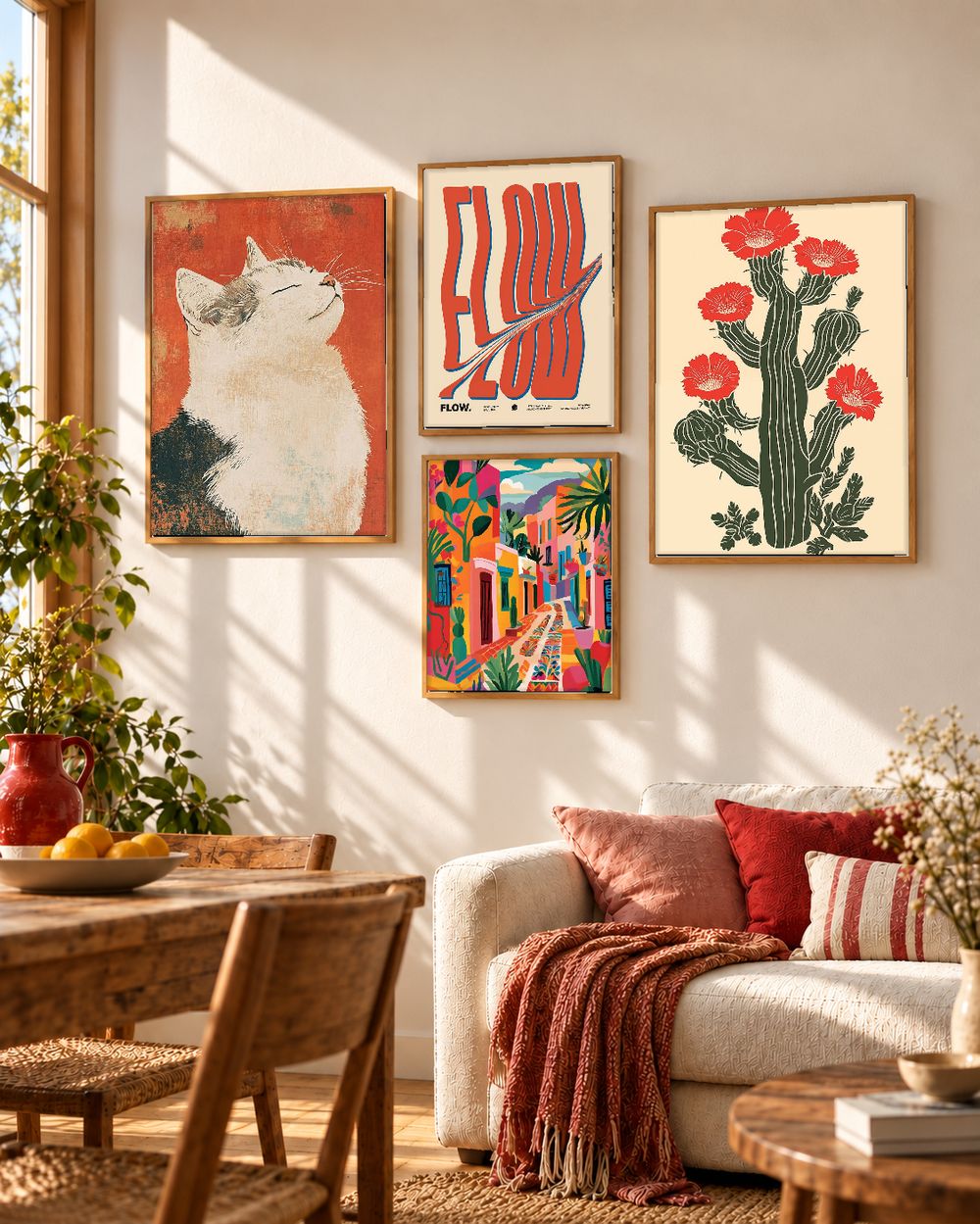 Set de 4 cuadros decorativos que combinan