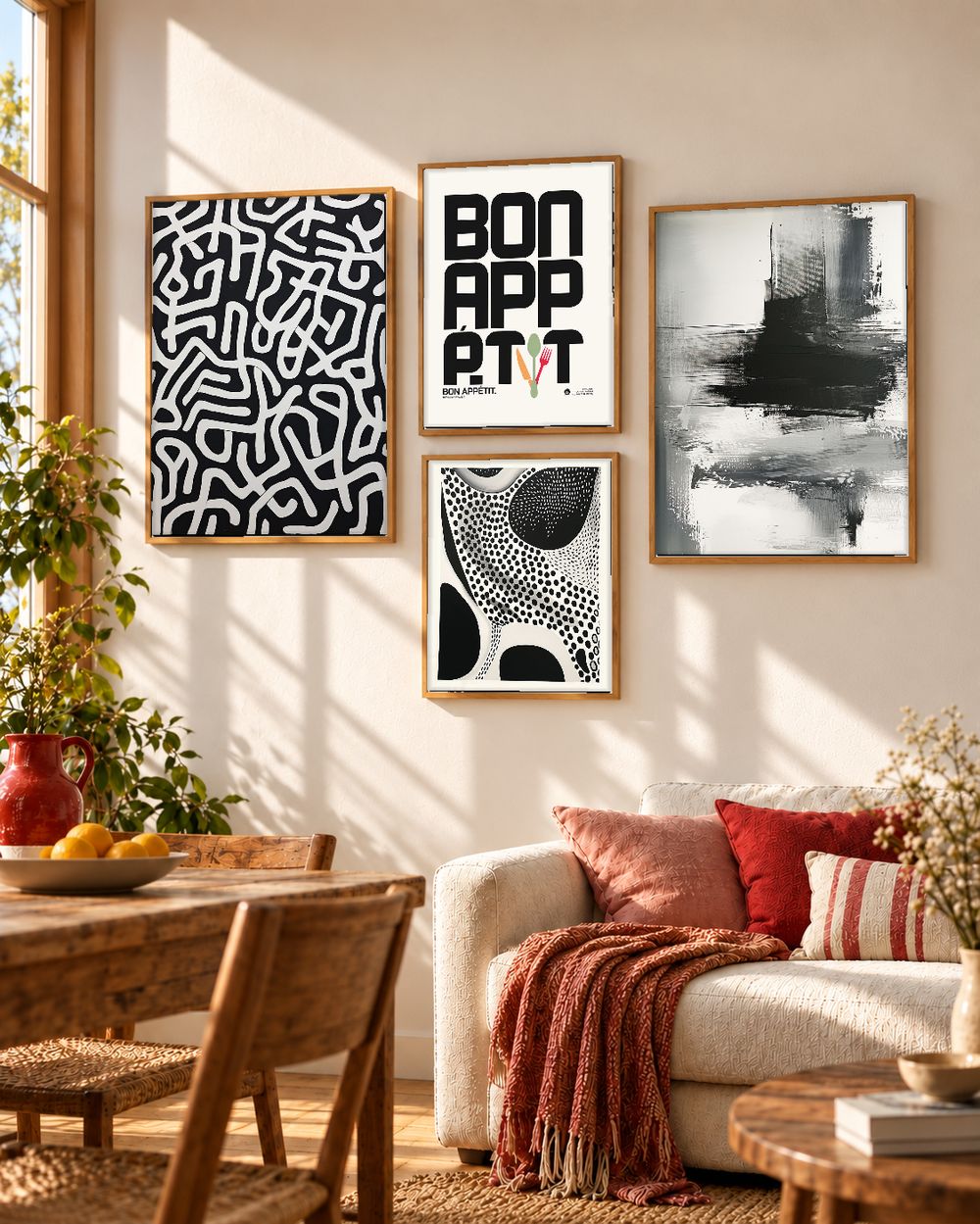 Set de 4 cuadros decorativos que combinan