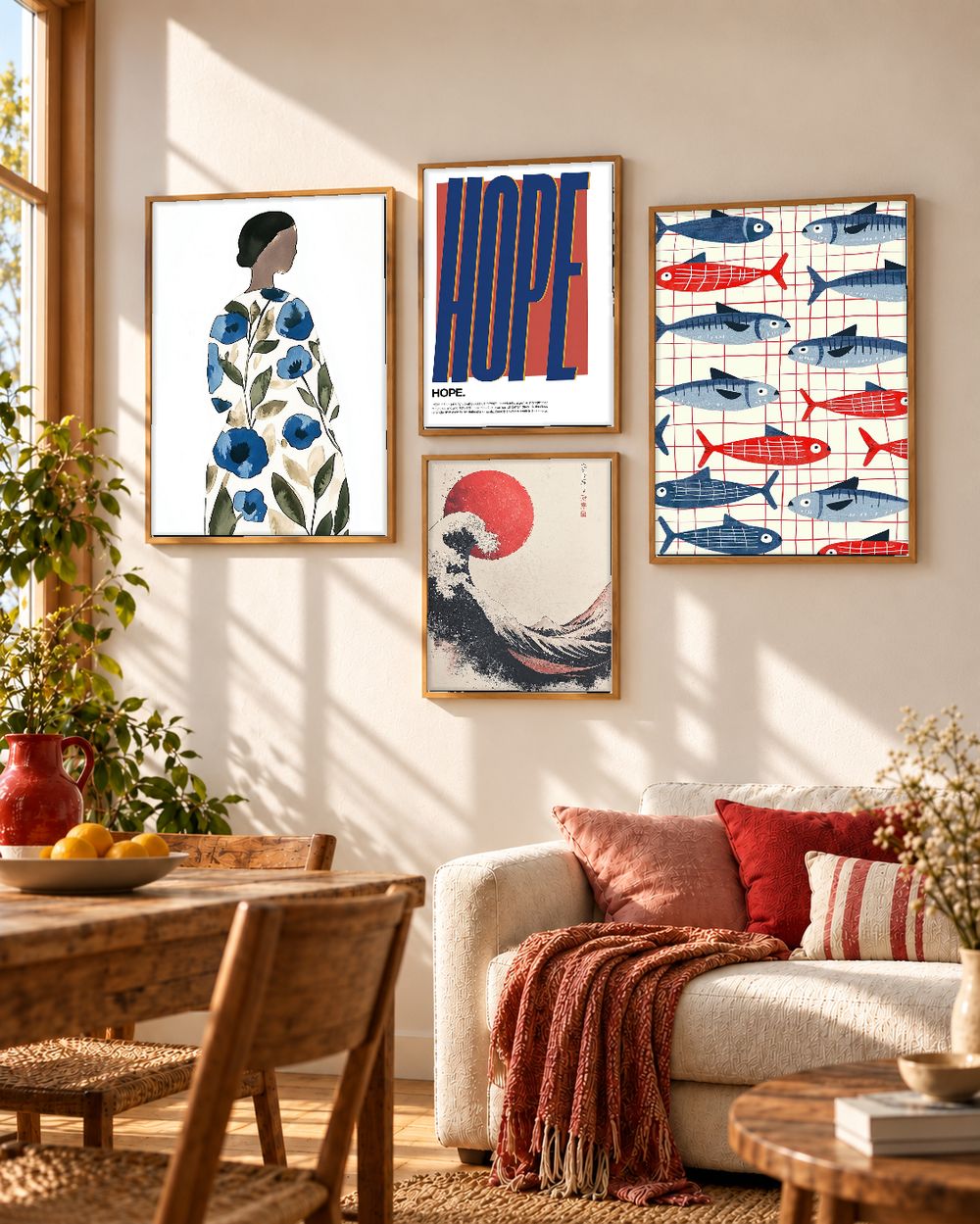 Set de 4 cuadros decorativos que combinan