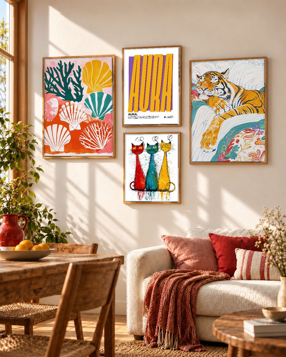 Set de 4 cuadros decorativos que combinan