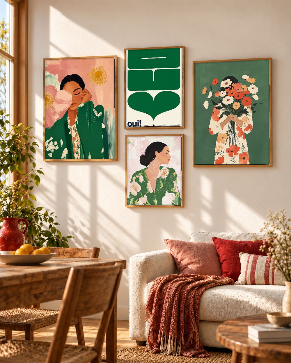 Set de 4 cuadros decorativos que combinan