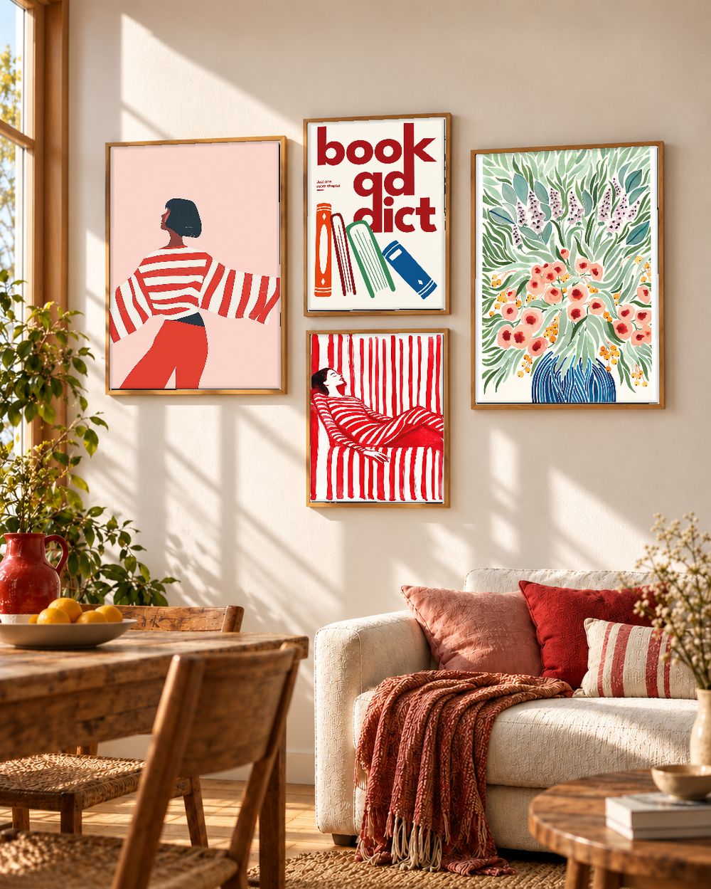 Set de 4 cuadros decorativos que combinan