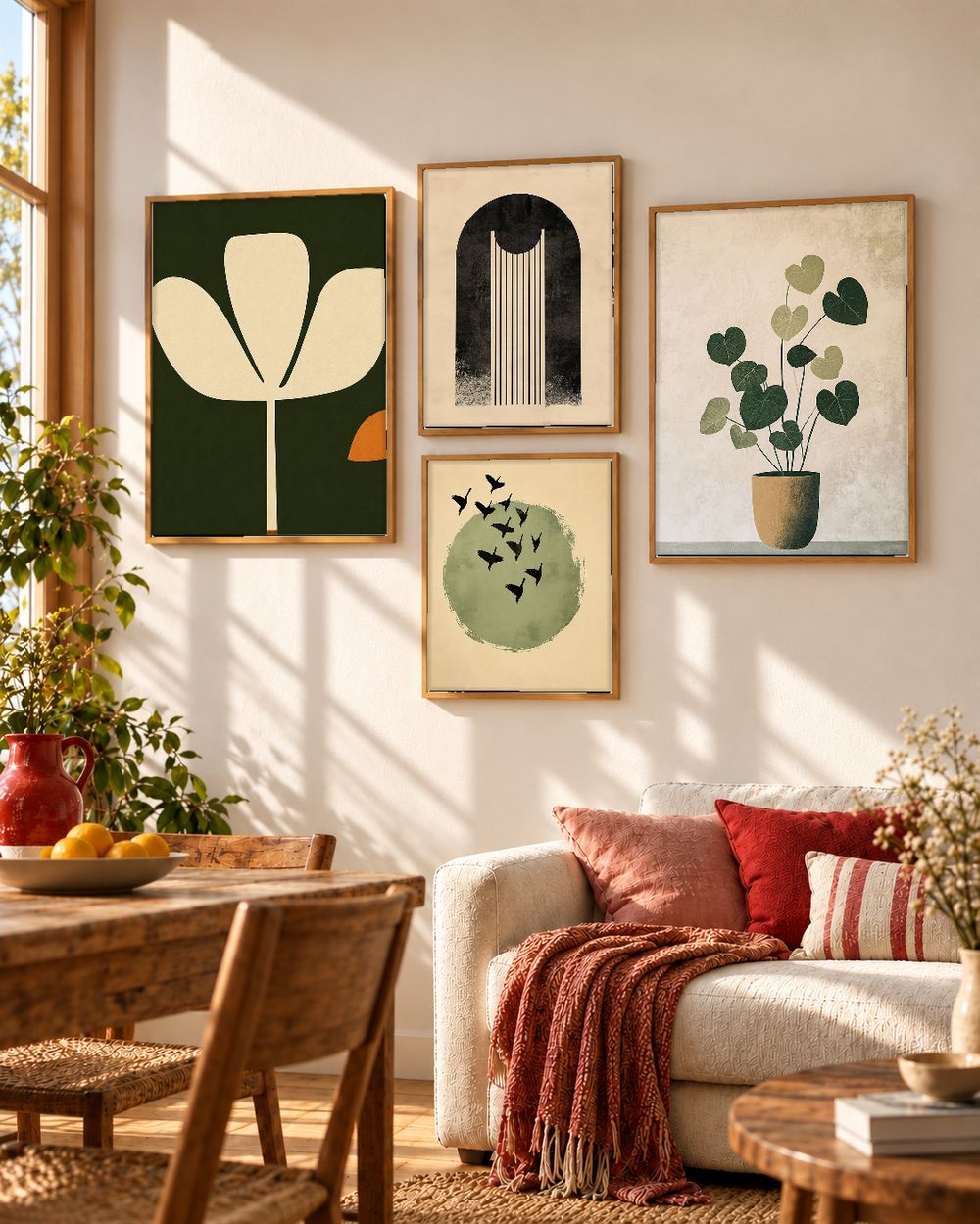 Set de 4 cuadros decorativos que combinan