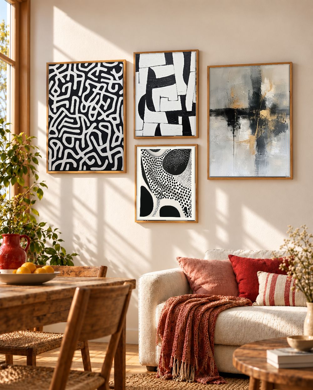 Set de 4 cuadros decorativos que combinan