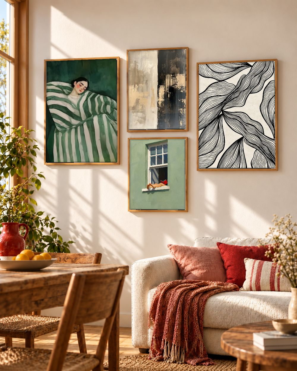 Set de 4 cuadros decorativos que combinan