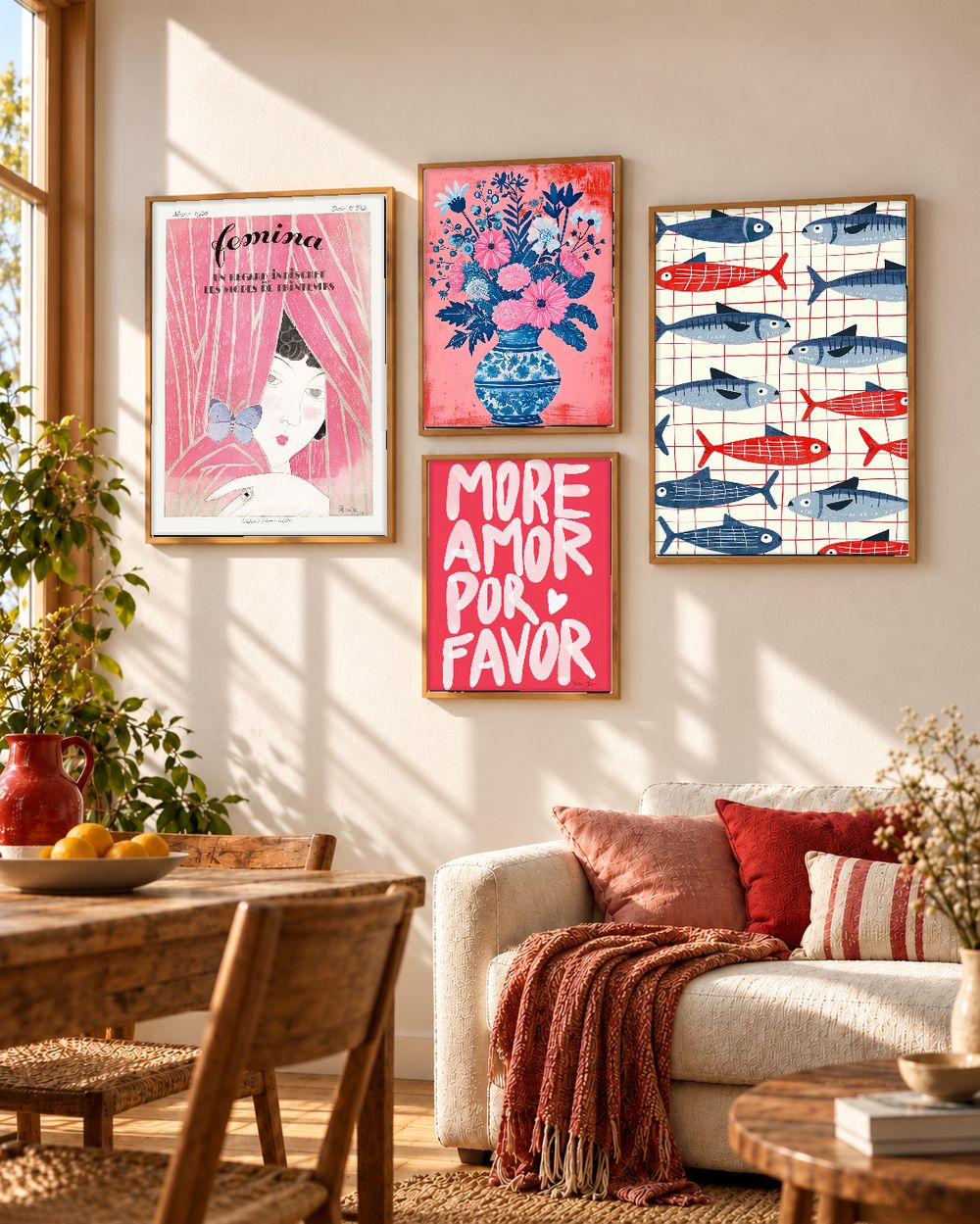Set de 4 cuadros decorativos que combinan