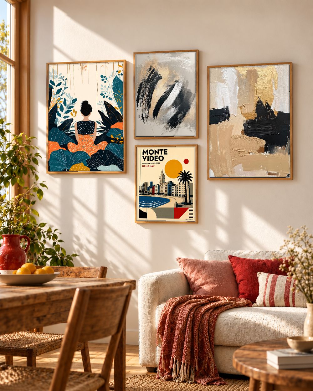 Set de 4 cuadros decorativos que combinan
