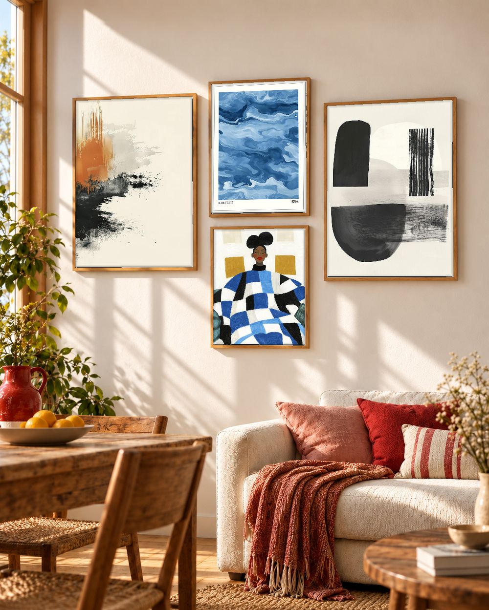 Set de 4 cuadros decorativos que combinan