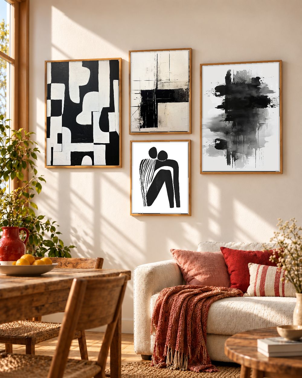 Set de 4 cuadros decorativos que combinan