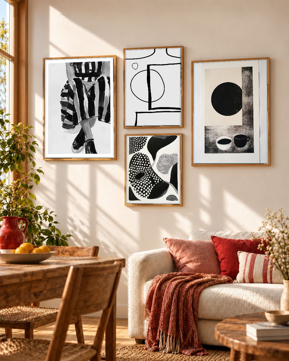Set de 4 cuadros decorativos que combinan