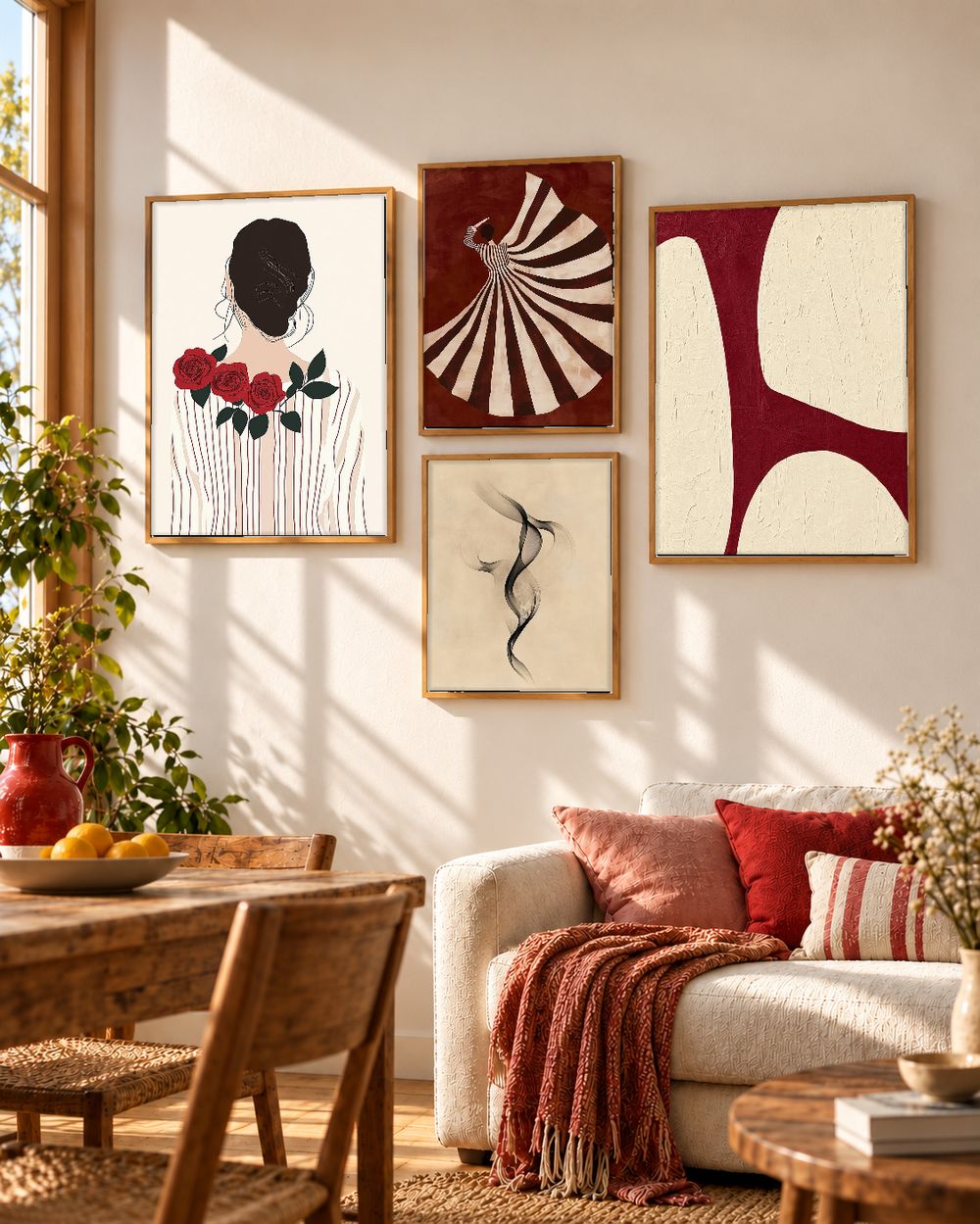 Set de 4 cuadros decorativos que combinan