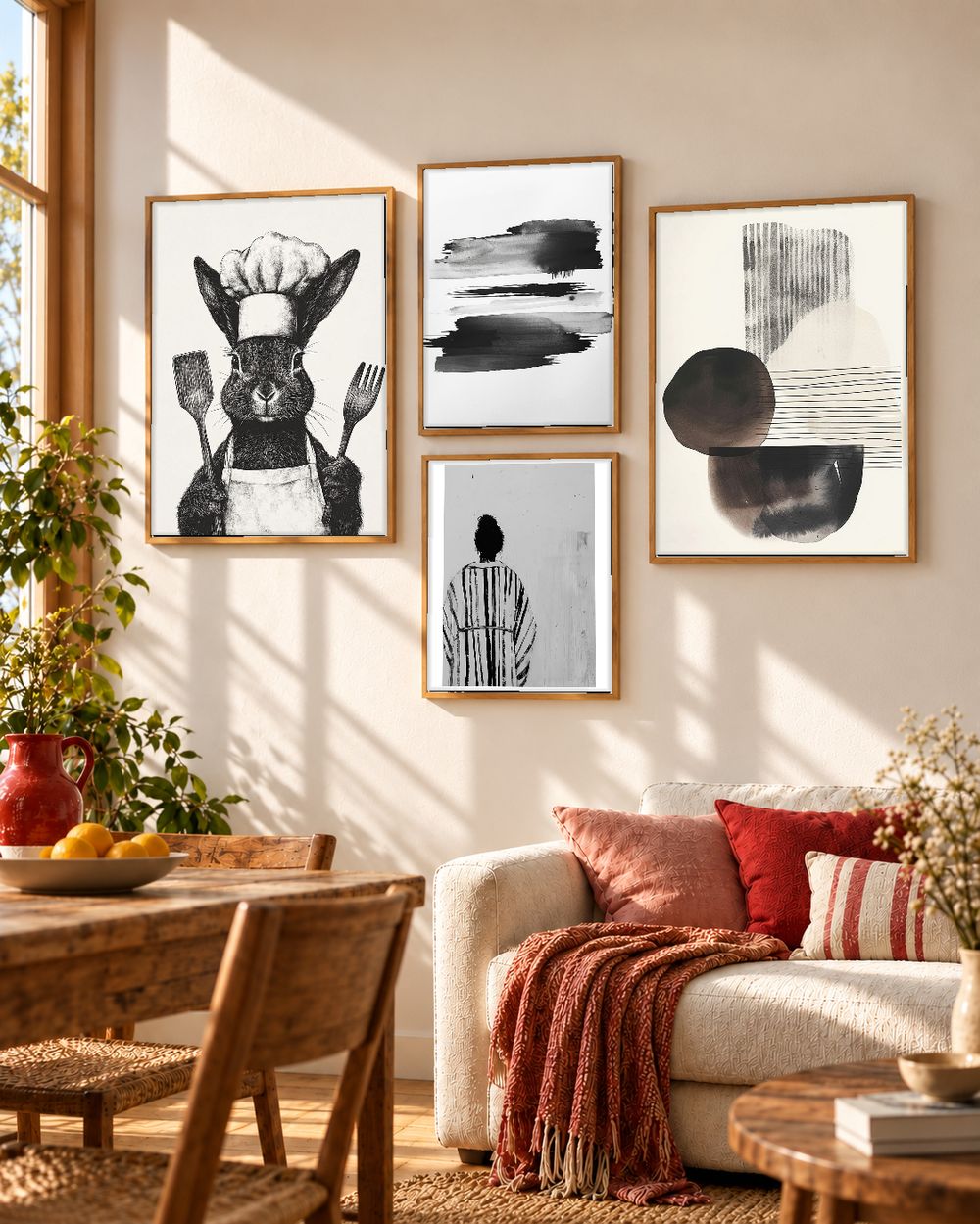 Set de 4 cuadros decorativos que combinan