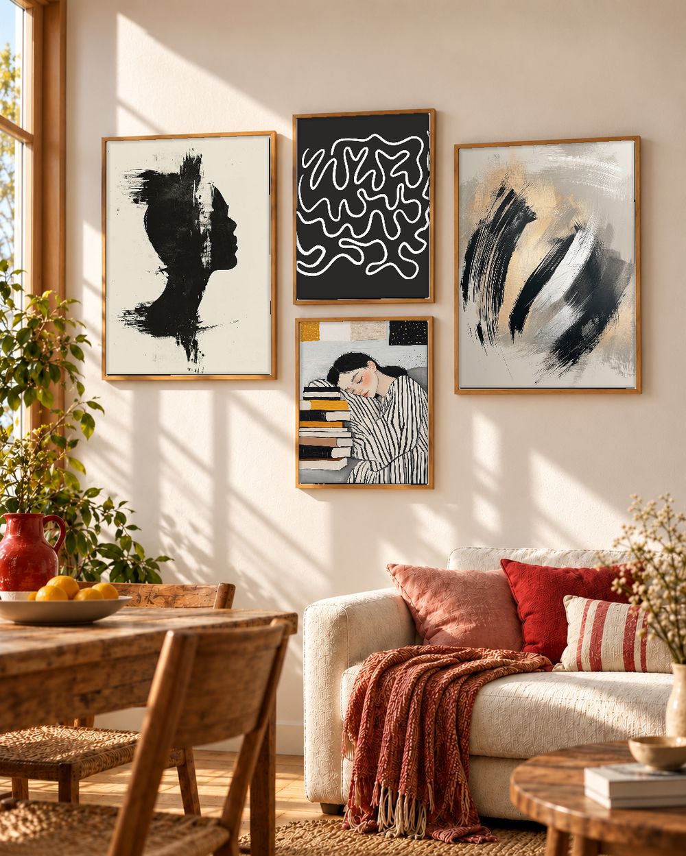 Set de 4 cuadros decorativos que combinan