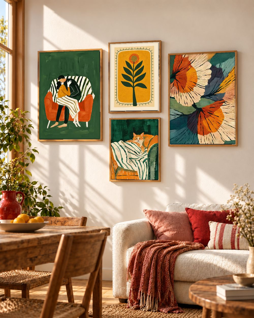 Set de 4 cuadros decorativos que combinan