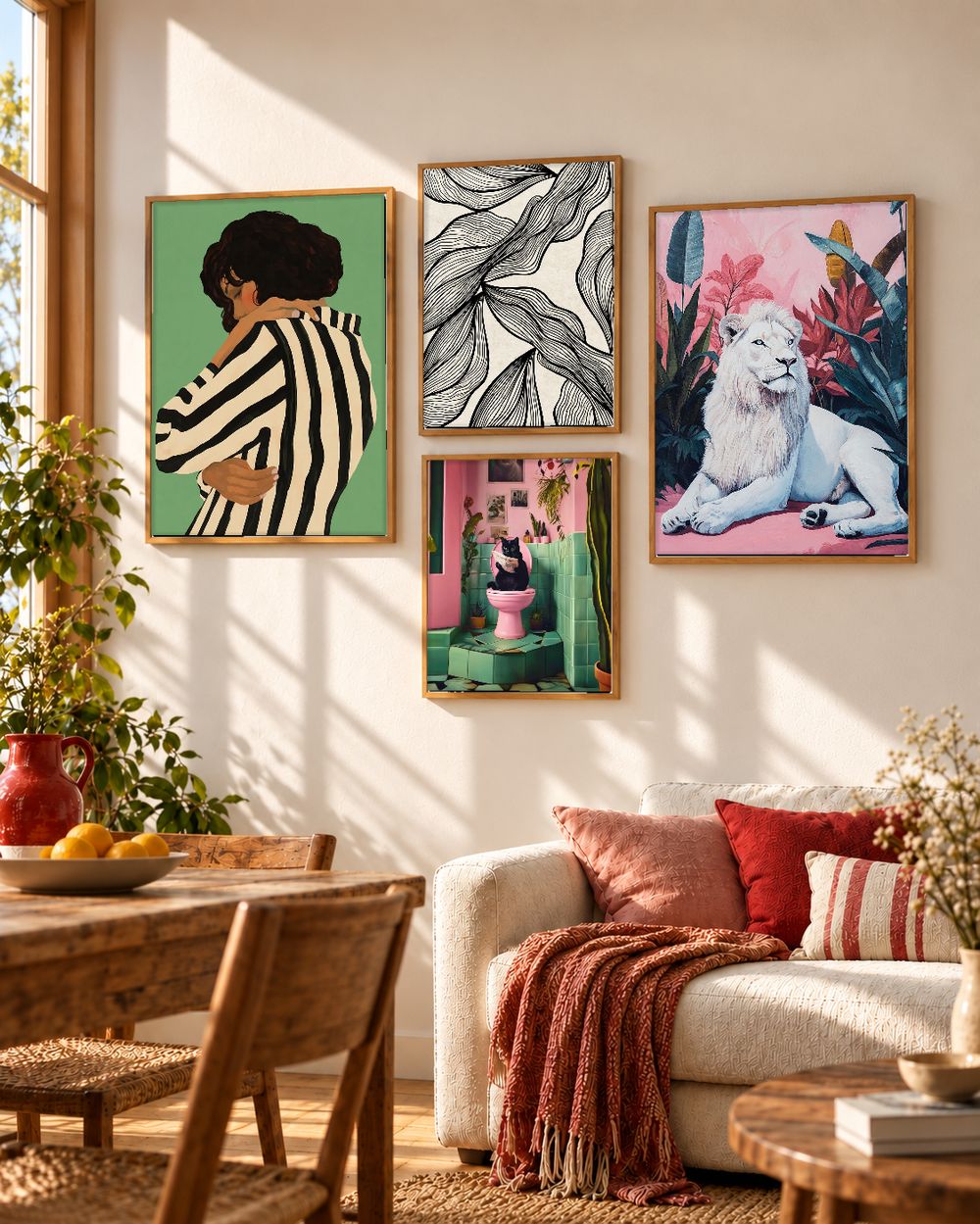 Set de 4 cuadros decorativos que combinan