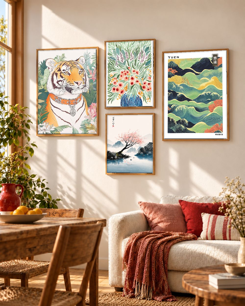 Set de 4 cuadros decorativos que combinan