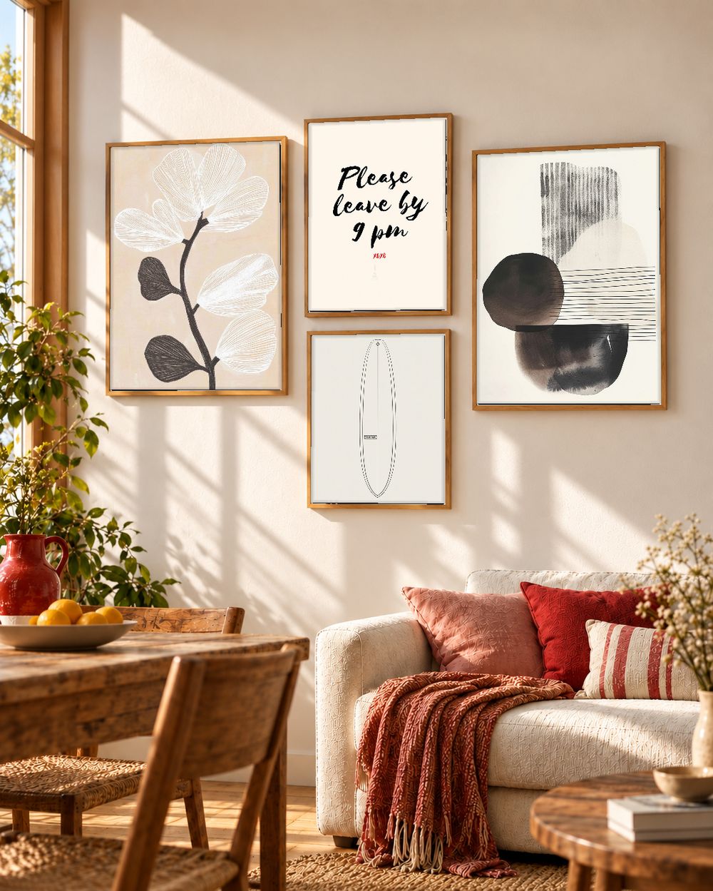 Set de 4 cuadros decorativos que combinan