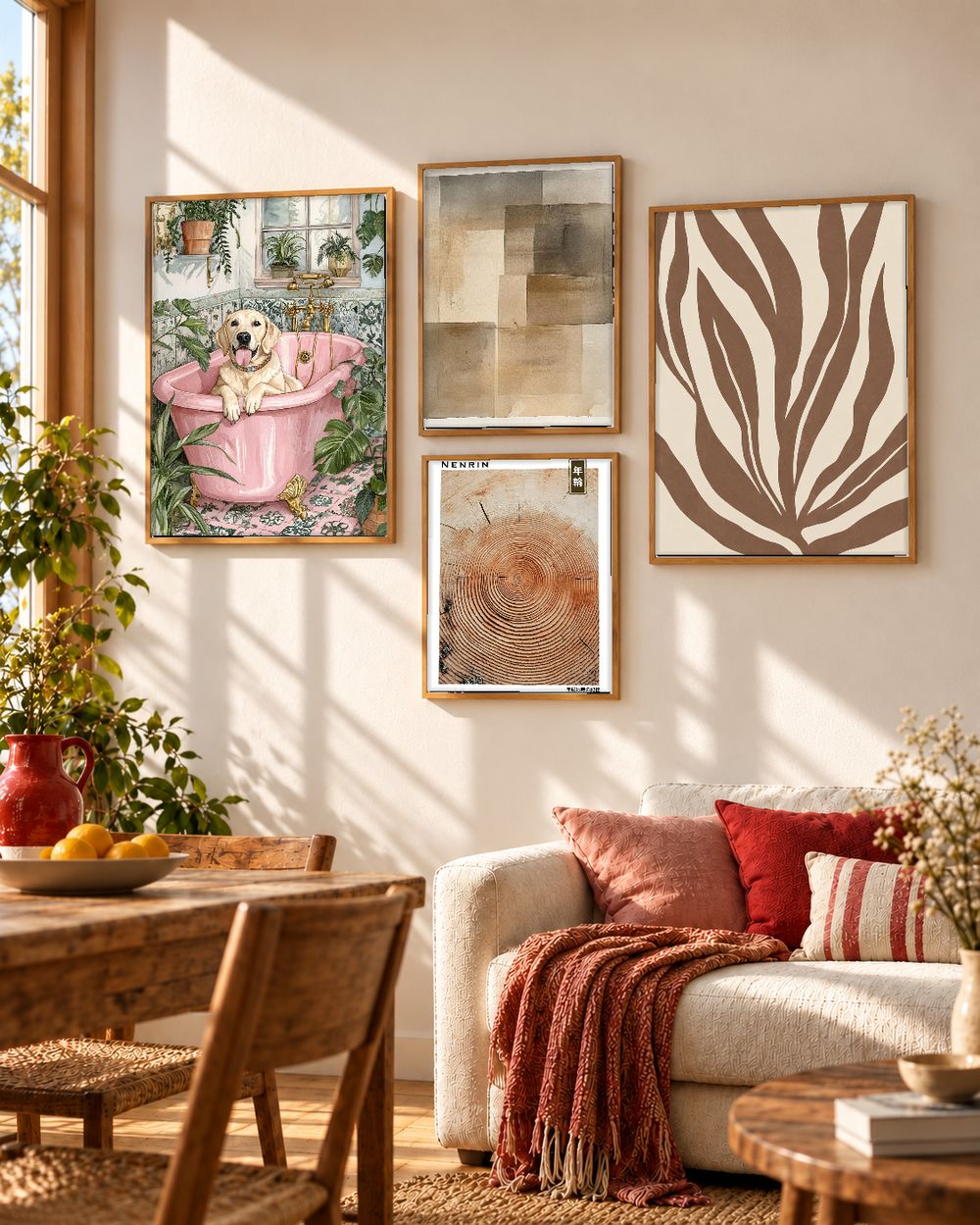 Set de 4 cuadros decorativos que combinan
