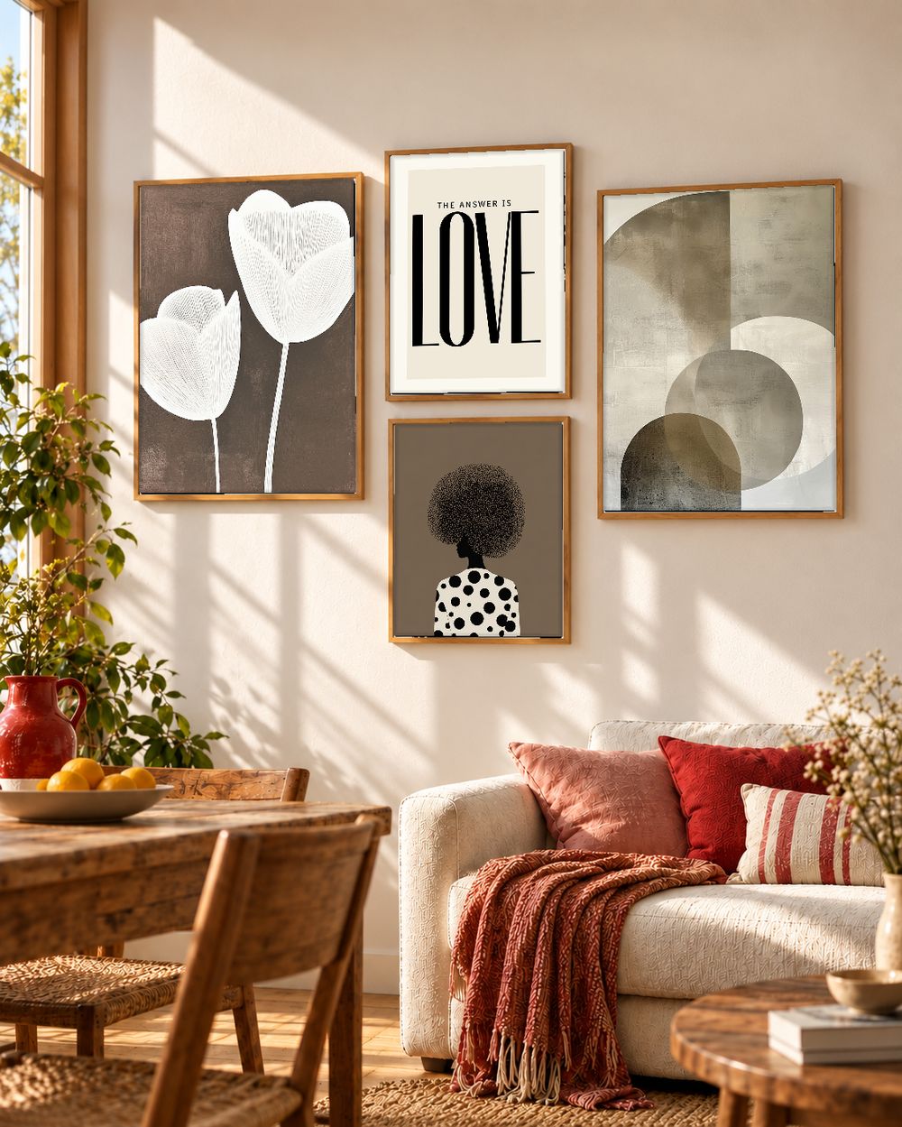 Set de 4 cuadros decorativos que combinan