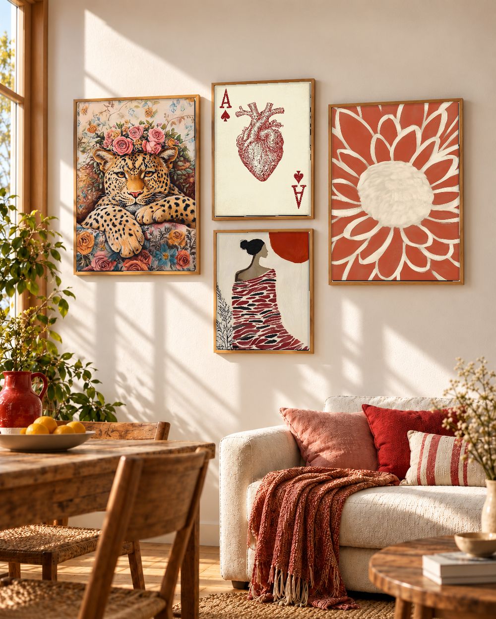 Set de 4 cuadros decorativos que combinan