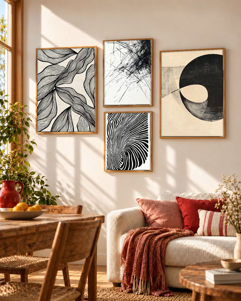 Set de 4 cuadros decorativos que combinan
