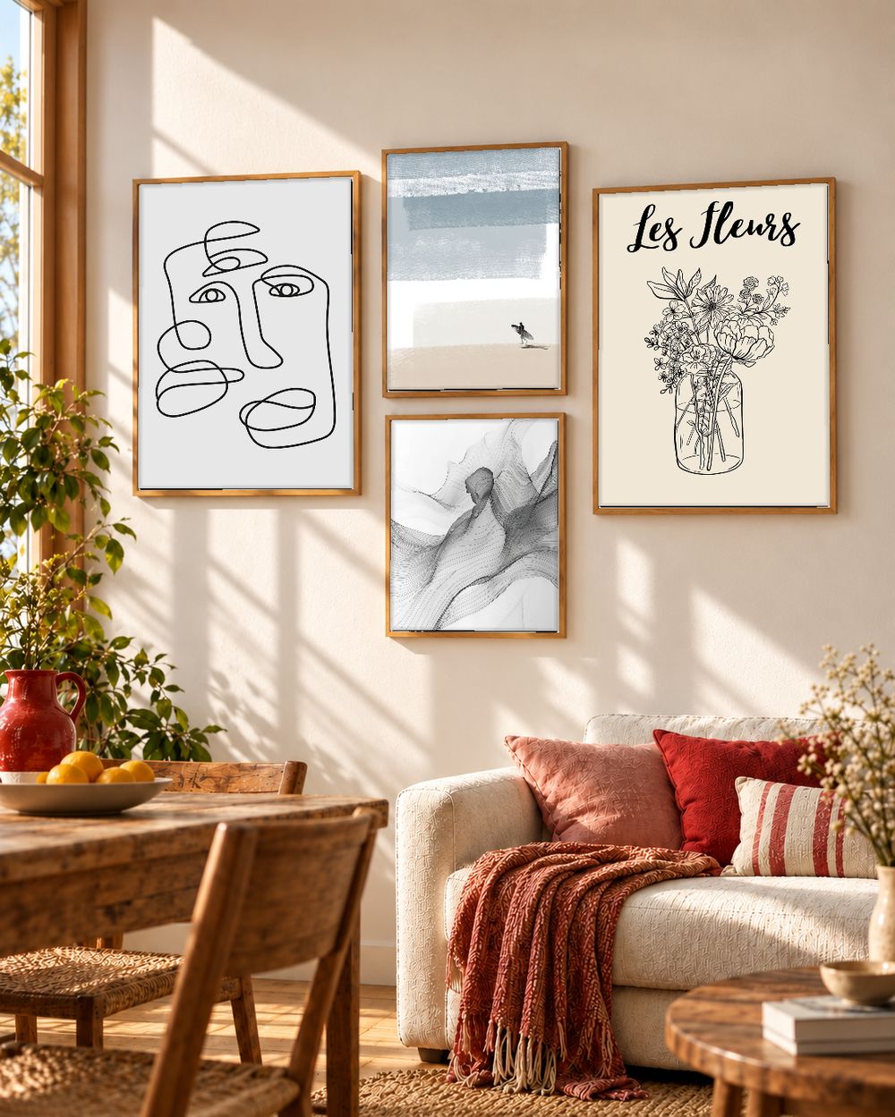 Set de 4 cuadros decorativos que combinan