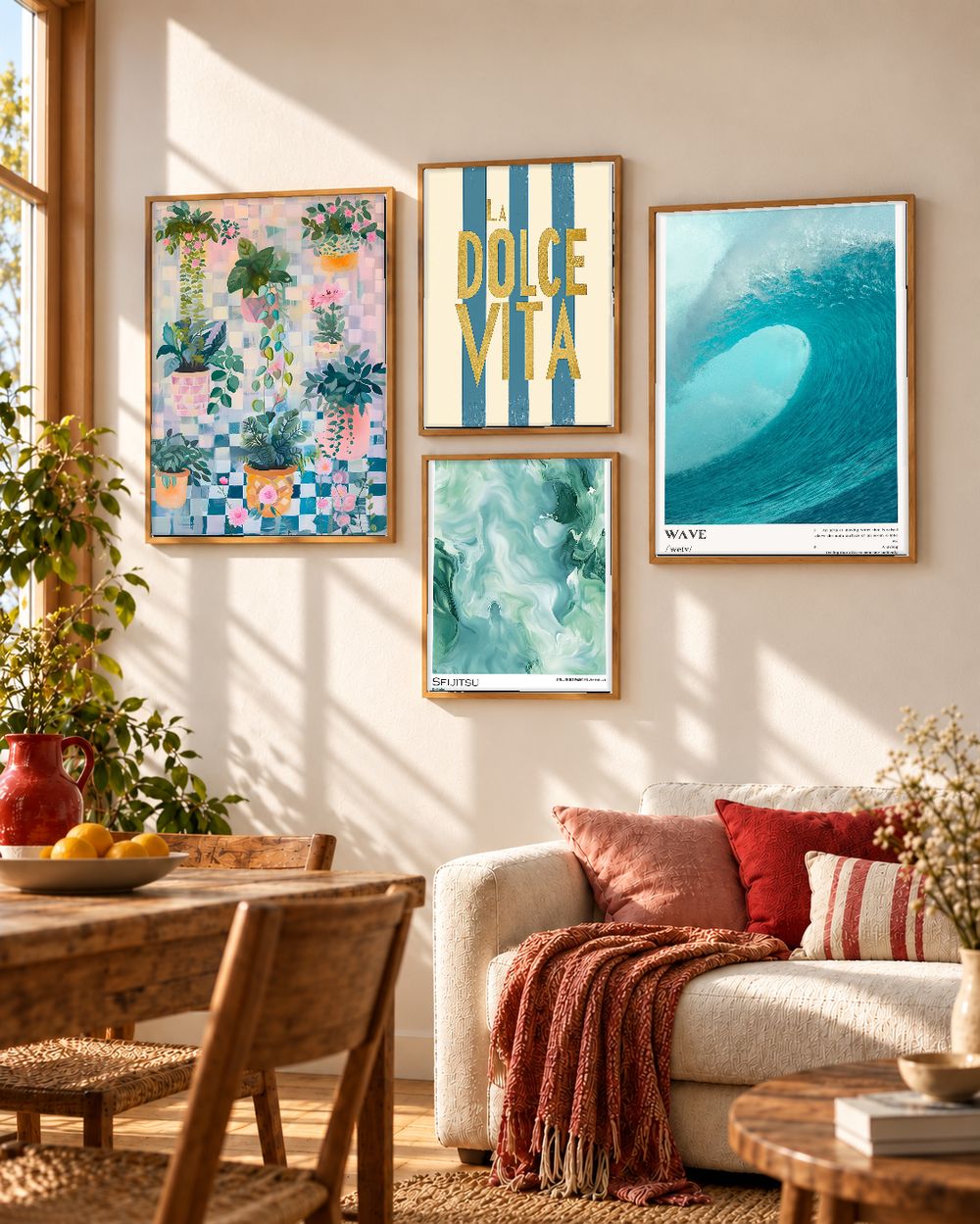 Set de 4 cuadros decorativos que combinan
