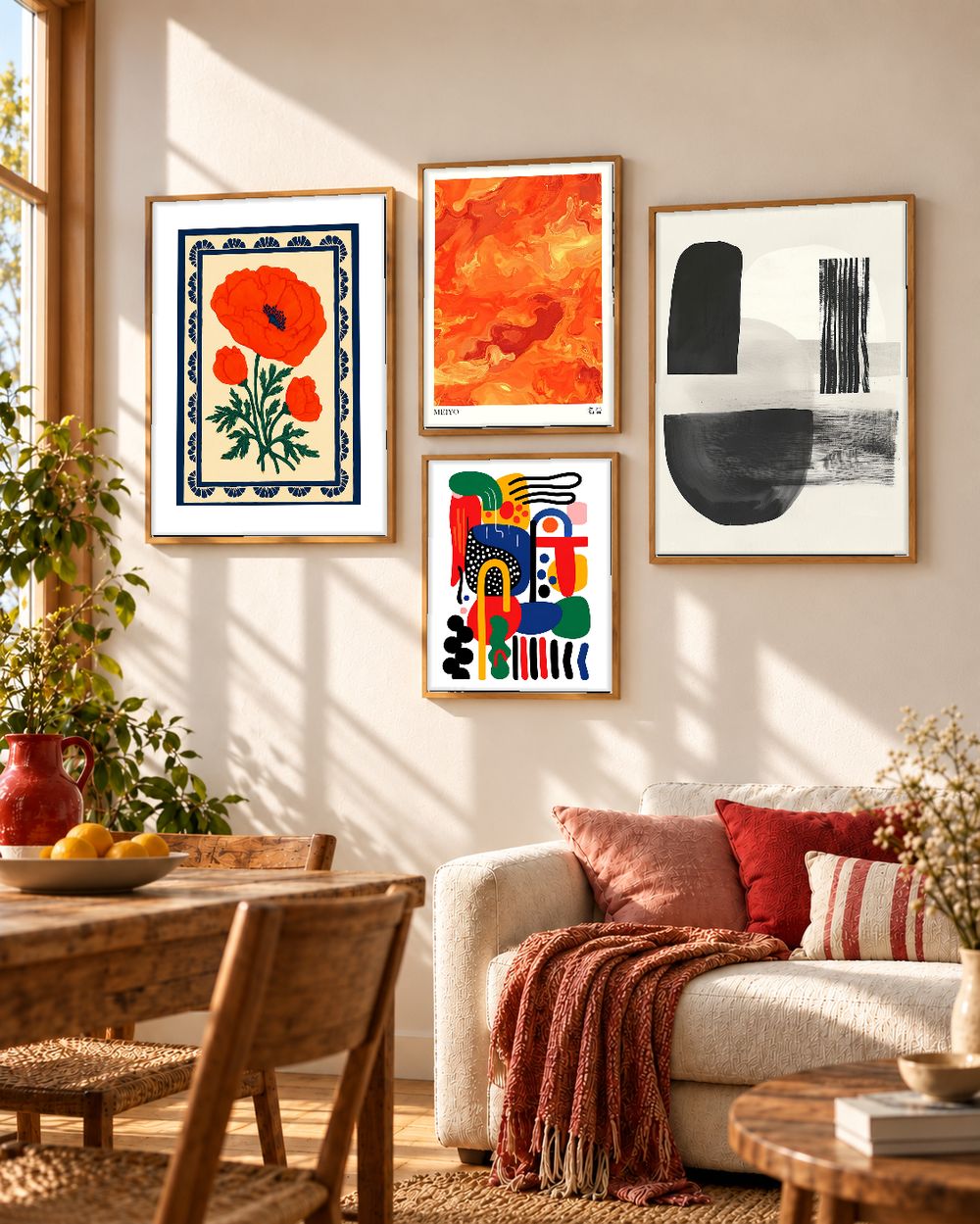 Set de 4 cuadros decorativos que combinan