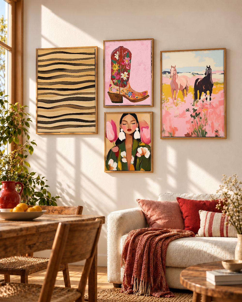 Set de 4 cuadros decorativos que combinan