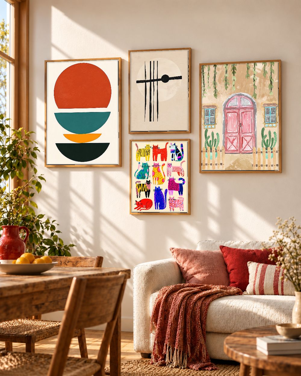Set de 4 cuadros decorativos que combinan