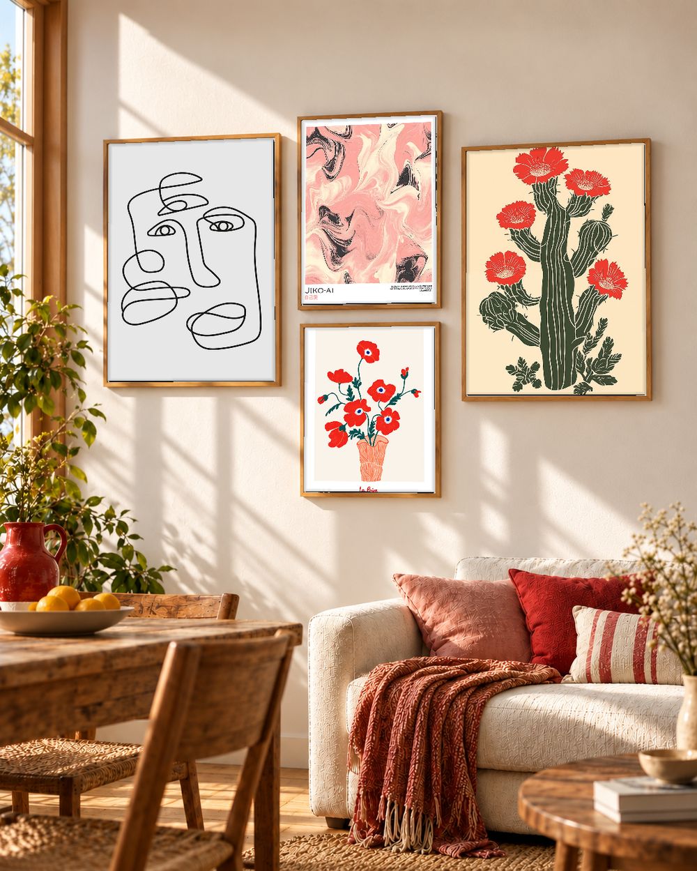 Set de 4 cuadros decorativos que combinan