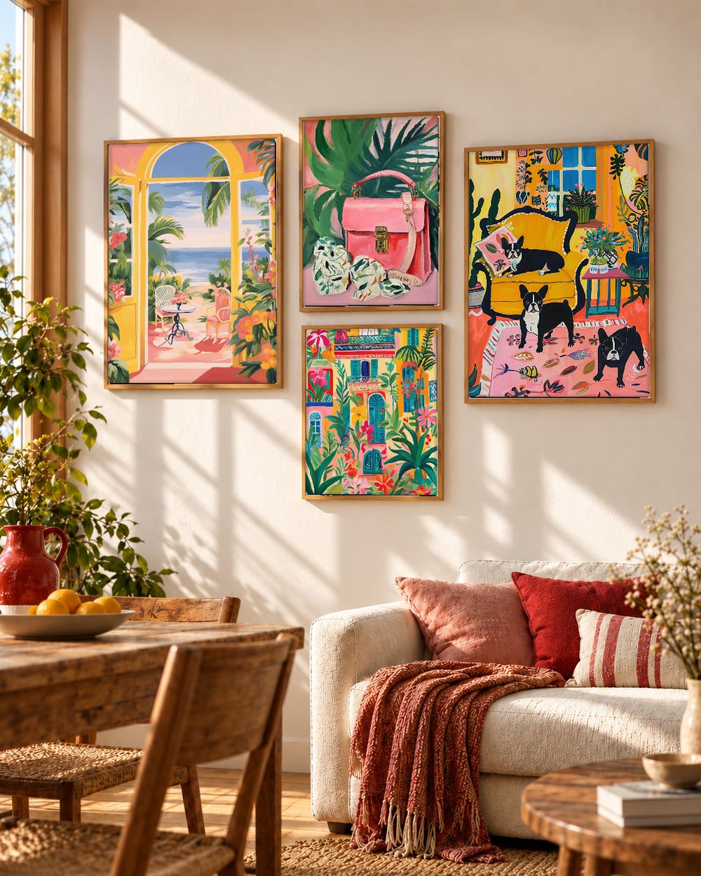 Set de 4 cuadros decorativos que combinan