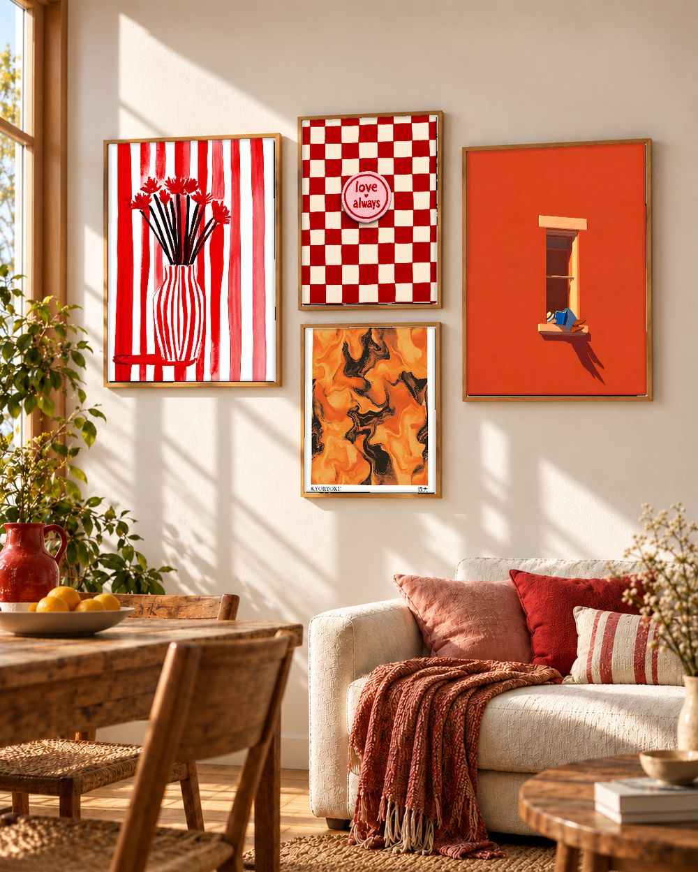 Set de 4 cuadros decorativos que combinan