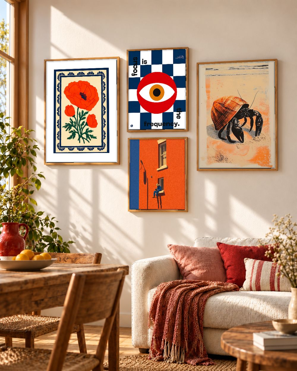Set de 4 cuadros decorativos que combinan