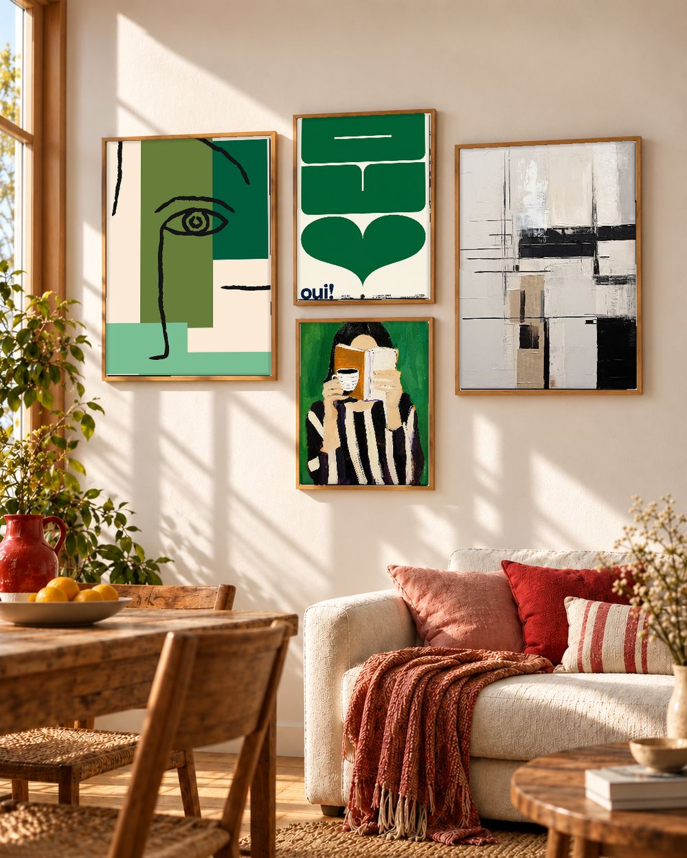 Set de 4 cuadros decorativos que combinan