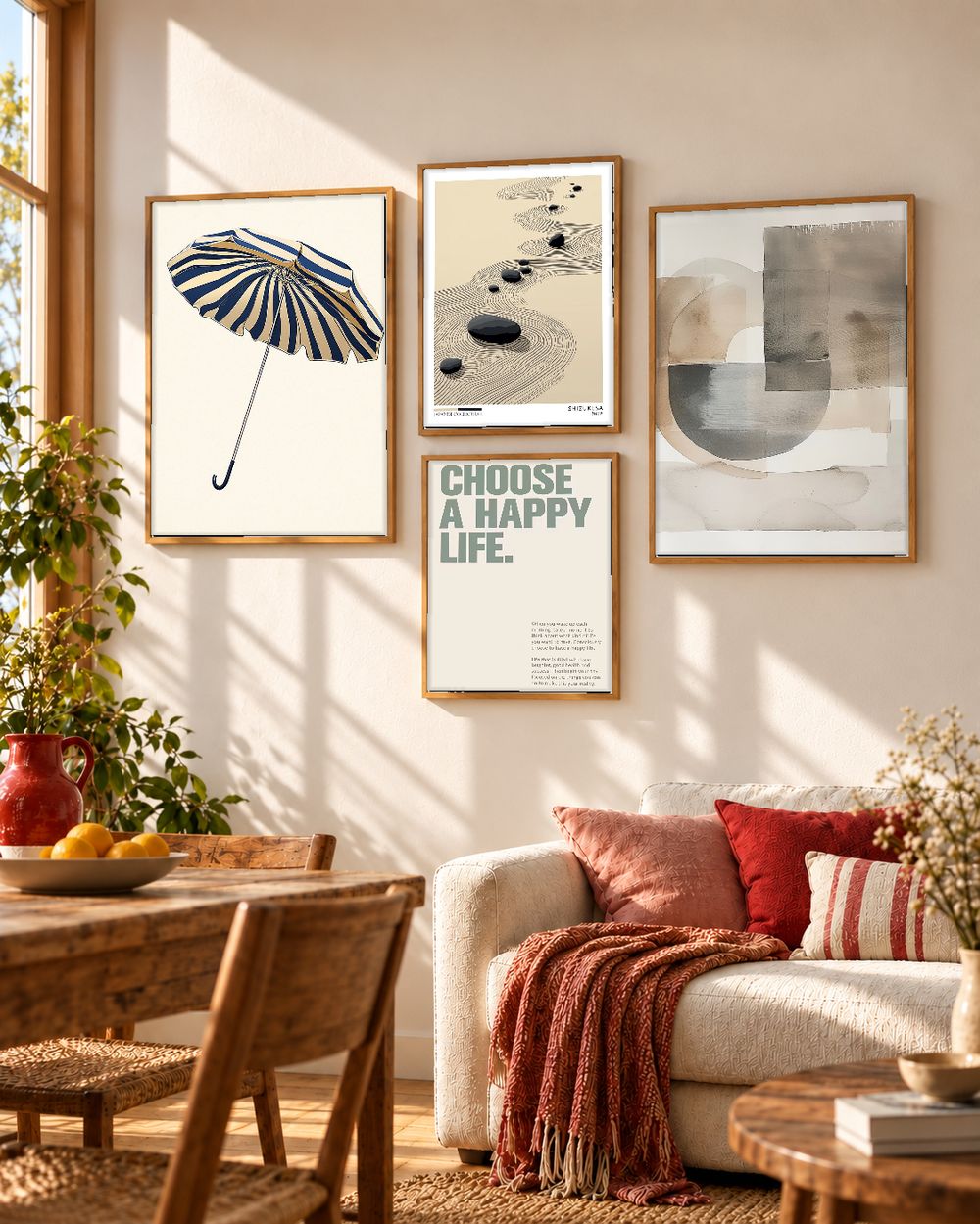Set de 4 cuadros decorativos que combinan